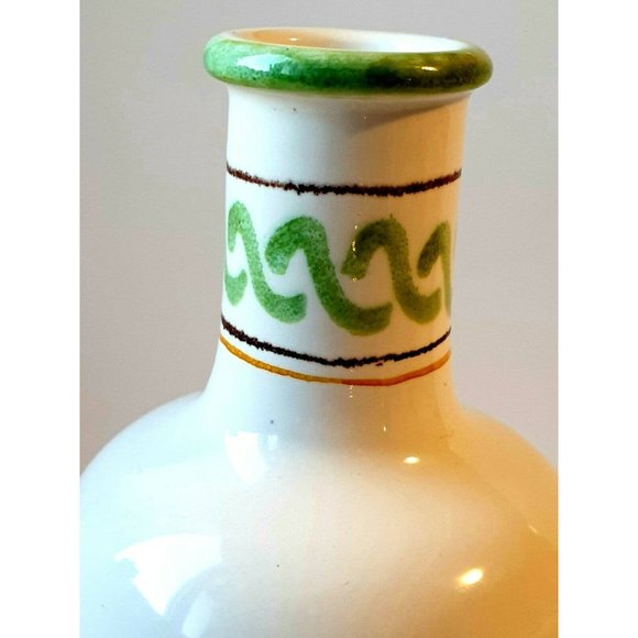 Italian Faience Vase,Hand-Painted Vase by Baudiuelli, Mid-Century, Bird & Grapes - Picture 4 of 8